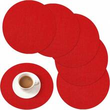 12/24/36 Blatt Pack Rote Runde Leinen Tischsets, 33 cm Durchmesser, Frühling/Sommer Jutetischsets, wiederverwendbar, Landhausstil Runde Tisch Mittelstücke, geeignet für Valentinstag, Hochzeiten, Geburtstagsfeiern, Babypartys, Einweihungsfeiern, Feiertage, Restaurant und Café Dekorationen. - Verschiedenfarbig - Übersicht 6