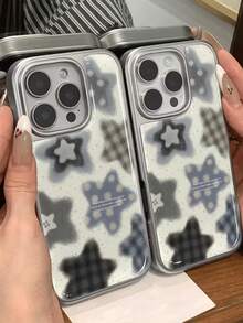 Inspirational Plush Star Pattern Phone Case Compatible With Apple 17 Pro Max, 16 Pro, 15, 14, 13 Pro, 12, 11, Anti-Drop, Minimalist Creative Design, High-Quality Protective Cover, Holiday Gift, Suitable For Various Occasions - Multicolor - View 3