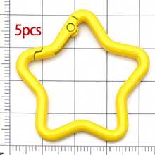 5个星形旋转按扣彩色夹钥匙扣龙虾扣开口钥匙圈，适用于钥匙链、挂绳、吊坠、珠宝、DIY工艺品等 - 彩色 - 查看 11