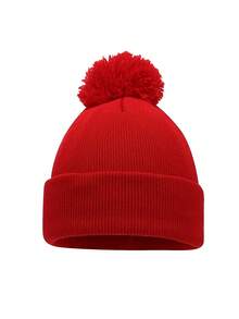 1pc Unisex Knitted Hat, Customizable Versatile Winter Beanie, Suitable For Autumn/Winter Daily Wear, Also Makes A Great Gift - Multicolor - View 8