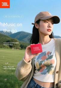 JBL GO Essential 2 Portable Wireless Bluetooth Speaker Original Pro Sound IP67 Waterproof Dustproof 5+ Hours Playtime Perfect For Computer Bedroom Travel And As A Gift - Blue - View 5