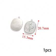 1/5pcs Stainless Steel Gold-Plated Rose Flower Pendants Earrings Charms For DIY Necklace Parts Craft Jewelry Making Supplies Bulk - Multicolor - View 8