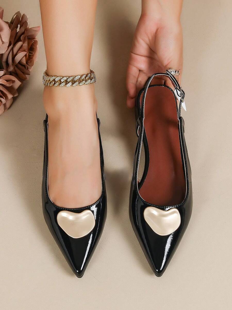 Giày lười mũi nhọn gót thấp mới dành cho nữ - màu đen - Xem 1