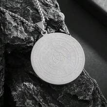 1pc Gothic Style Seven Archangels Pendant Necklace, Mysterious Symbol Jewelry, Alloy Material, Gift For Men - Multicolor - View 8