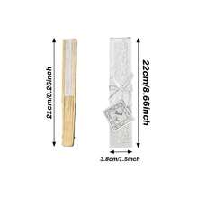 定制优雅折叠手扇套装（1/10/30套），包含扇子、亚麻绳、感谢卡和礼品袋。新娘竹扇套装，适合作为伴娘礼物和婚礼装饰，也适用于派对和活动。 - 彩色 - 查看 2