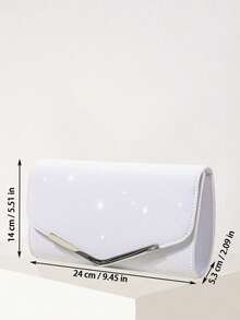 REMANLAND Embrague con forma de V brillante y de moda, bolso de hombro exquisito y único, bolso de sobre elegante y minimalista, adecuado para que las mujeres asistan a fiestas, bodas, galas y otras ocasiones, regalo perfecto para la mujer - Blanco - Ver 5