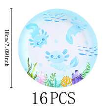 Blue Salamander Disposable Tableware Set, 7/9 Inch Party Plates, Disposable Paper Plates And Cups Suitable For Holidays, Weddings, Engagements, Weddings, Birthdays, Parties, Celebration Events - Multicolor - View 6