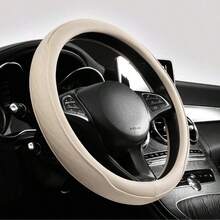 15-Inch (Approx. 38.1 Cm) Universal Steering Wheel Cover - Breathable PU Leather With Odorless Rubber Grip, Anti-Slip Classic Design, Fits Most Cars - Solid Color - View 2