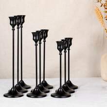 3/6/24/9Pcs Candle Holders, Retro Candlestick Set, Metal Tapered Candlesticks With Detachable Candle Holders, For Party And Wedding Table Centerpieces. Romantic Restaurant Tabletop Decorations. Wedding Table Centerpieces, Candle Holders Suitable For Events, Receptions, Birthdays, And Home Decorations. (Candles Not Included) - Multicolor - View 17