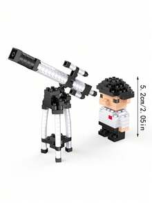 1 Set Mini Assemble Plastic Building Blocks Toy, Space Astronaut Series, Includes Astronaut Landing On Moon/Weightless/Running And Telescope, With High-Definition 3D Assembly Instruction, Micro-Particle Building Blocks 3D Model Assembly Toy, Suitable For Birthday Holiday Gifts, Creative Decorations, Suitable For Beginners To Practice Simple Block Assembly, Develop Hands-On Ability, Can Be Used For Room Decoration. - Multicolor - View 6