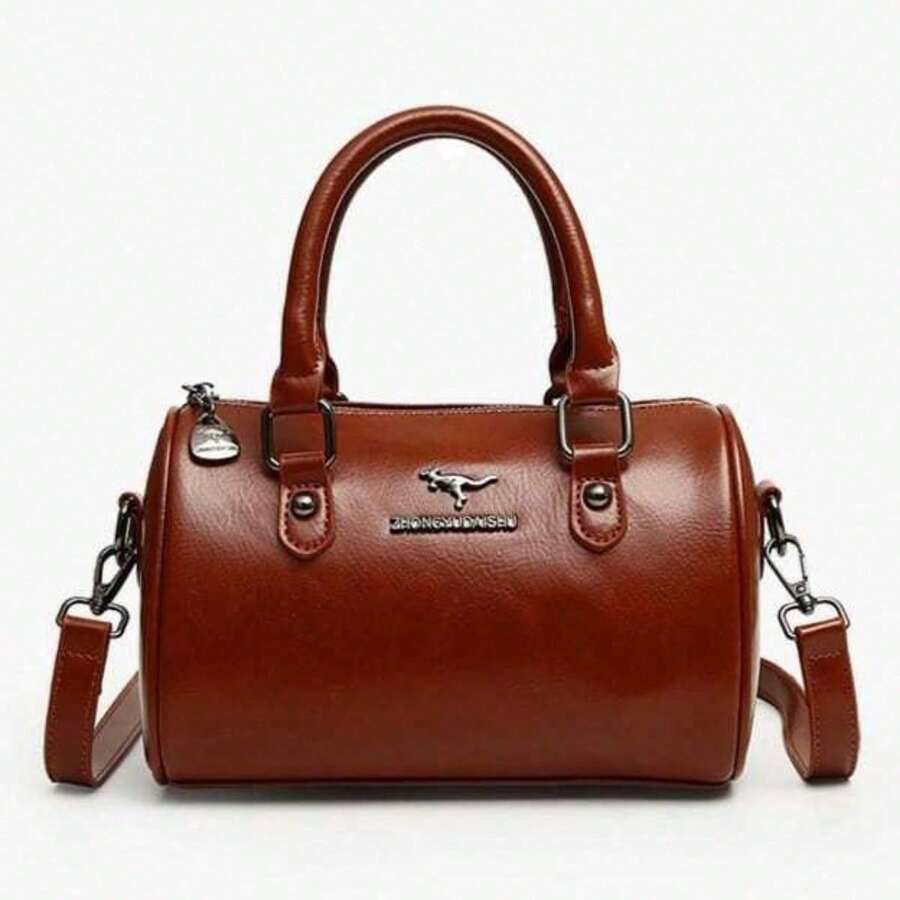 Festa Junina Linda Women's Shoulder Bag, Fashionable, High-Quality, Soft Leather, Stylish And Elegant. - 鏽棕色 - 查看 1