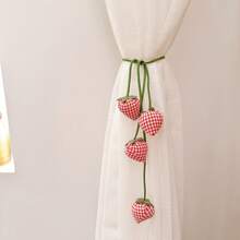 2pcs/1pc Cute Bow & Cherry Decor Window Curtain Tie Backs, Door Curtain, Cafe Curtain, Sun Shade, Mosquito Net Tie Ropes, Adorable Princess Room Decor & Storage Straps
