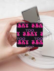 1pc Y2K Millennium Series Compact Folding Makeup Mirror, Lightweight, Ultra-Thin, PU Leather, Suitable For Various Occasions: Travel, Gatherings, Work, School, Suitable For All Ages - Multicolor - View 8