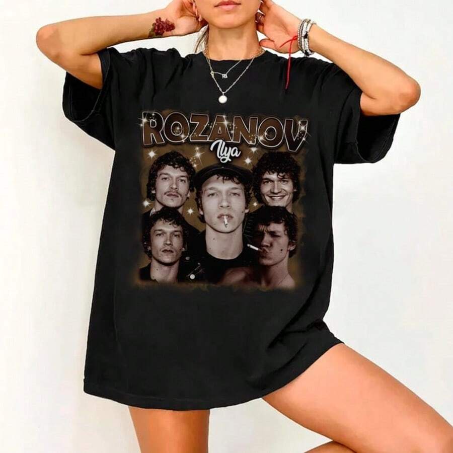 Ilya Rozanov Bootleg Vintage Shirt, Connor Storrie Actor Tee, Queer Hockey Fan Shirt, Gift For Movie - màu đen - Xem 1