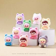 Mattel 5个/9个可爱植绒猫咪摆件 - 车内装饰、桌面迷你摆件、DIY桌面装饰、节日派对最佳小礼物 - 彩色 - 查看 3