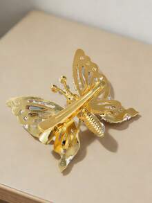 2 buc. agrafe de păr roz decorate cu strasuri și fluturi realiști, potrivite pentru purtare zilnică - Multicolor - Vizualizare 4