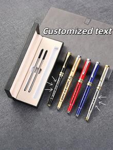 Zestaw metalowych długopisów z możliwością personalizacji, zestaw do pisania w biurze, długopis z podwójną końcówką, płynne pisanie, przenośny, idealny prezent na Walentynki - Wielokolorowe - Zobacz 1