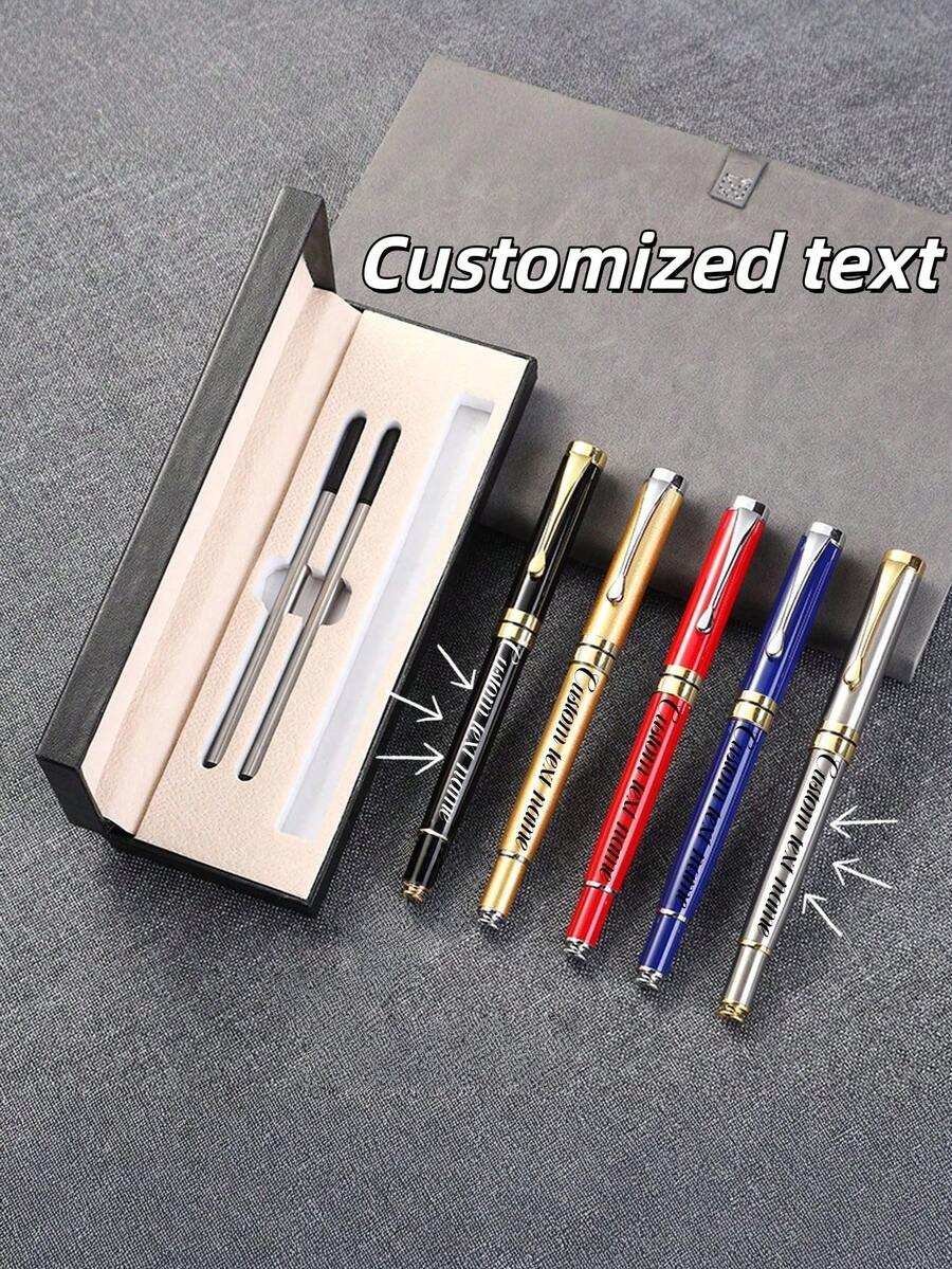 Zestaw metalowych długopisów z możliwością personalizacji, zestaw do pisania w biurze, długopis z podwójną końcówką, płynne pisanie, przenośny, idealny prezent na Walentynki - Wielokolorowe - Zobacz 1