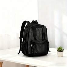 Local Shipping-Bag Autumn High Load Capacity Net Bag Portable For Women-Preference Bag Type Women's Fashion Backpack Lightweight Breathable Travel Dual Shoulder Backpack Simple Sports Dual Shoulder Bag Solid Color Mesh Backpack Large Capacity Hole - 紅色 - 查看 5