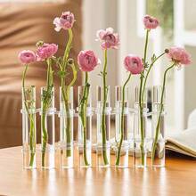 1 Set Transparent Test Tube Vase, Hydroponics Planter, Flower Vase Decor, Home Decoration, Holiday Gift - Clear - View 8