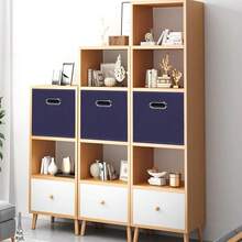 Black Foldable Storage Cubes Bins , Fabric Storage Box Cubes Organizer Baskets With Dual Handles For Home Organizer (Navy Blue) - NavyBlue - View 5