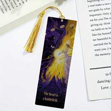 2pcs Exquisite Bookmarks With Double-Sided Printed Patterns, Creative Set, Made Of Durable Waterproof PET Material, Perfect Valentine's Day Gift For Readers, Colleagues, Friends And Family, Comes With Random Tassel Decoration - Multicolor - View 4