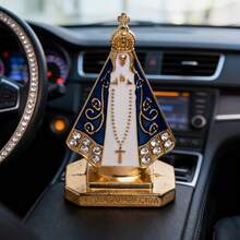 Virgin Mary Metal Craft Figurine, Virgin Mary, Car Home Office Desk Decor, Alloy Accessory, Car Interior Decoration - A - View 3