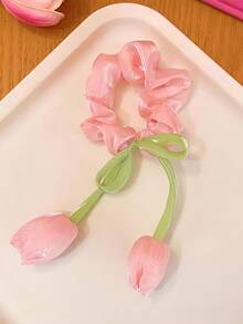 3个新款郁金香造型发圈，甜美女孩发绳，适合扎马尾辫、丸子头、双马尾辫 - 彩色 - 查看 5