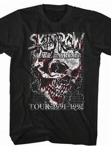 SKID ROW TO THE GRIND 91-92 TOUR Sebastian Bach HEAVY METAL Band T-Shirt - 黑色 - 查看 1