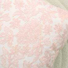 1 pieza Funda de cojín/almohada lumbar decorativa de piel sintética bordada con encaje rosa, adecuada para dormitorio, sala de estar, sofá - Rosa - Ver 6