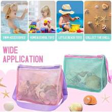 Bolso De Playa y Bolso de Mano de Malla, 3 Bolsas de Malla de Playa Ajustables, Bolsa de Playa de Malla Bolsa de Recolección de Conchas para Playa Bolsa de Almacenamiento de Conchas Marinas,38260597 - D - Ver 5