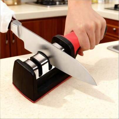 Knife Sharpeners For Kitchen Knives– Stainless Steel 4 In1 Kitchen Knife Sharpener – Ergonomic And Easy To Use Knife Sharpening Kit With 4 Stage Sharpening Slots