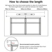 Curtain Pole Extendable Metal Chrom 28mm With Finials Rings Hooks Rod Fittings - Black Nickel - View 10