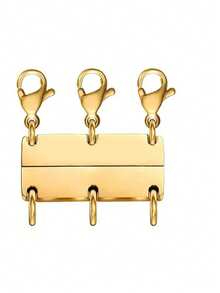 3-Layer Magnetic Necklace Clasp, 18K Gold And Silver Color, Necklace Layering Separator And Extender - Gold - View 4
