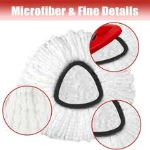 Mop Head Replacement, 3 Pack Spin Mop Refill Replace Head Compatible O Cedar Easywring 1-Tank System, Great Cleaning Power, Microfiber, Helper Housework, Machine Washable Easy-To-Replace, White - trắng - Xem 6