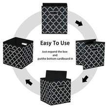 Black Foldable Storage Cubes Bins , Fabric Storage Box Cubes Organizer Baskets With Dual Handles For Home Organizer Black Light - 黑光燈 - 查看 7