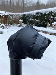 1pc Leather Faucet Freeze Protection Cover, Dust-Proof And Anti-Freeze Heavy Duty Protector, Premium Faucet Freeze Guard, Outdoor Faucet Cover, Winter Faucet Protector - Professional Version, Faucet Insulation Sleeve For Winter, 2 Material Options, High Strength Anti-Freeze Design, Easy Installation And Removal, Protector, Prevent Freezing, Convenient Disassembly For Winter Warmth, Suitable For Damage In Cold Winter - Waterproof Insulated Spigot Cover, Exterior Pipes, Black Design - Multicolor - View 10