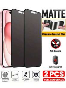 2 Packs - Matte Privacy Screen Protector Compatible With IPhone 17 Pro Max [6.9-Inch], Privacy Accessory, Anti-Glare And Anti-Fingerprint Film, Easy To Install, Bubble-Free, Silky Smooth Touch, Daily, Office, And Home Use. Screen Protection Essentials, Applicable To Daily Shield, Office, Home Daily Shield Office Home Phone Screen Protector Phone Accessories Anti-Spy Waterproof Shockproof Anti-Fall Scratch Resistant - Black - View 33