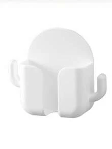 1/2pcs Wall Mounted Phone Storage Box, Multi-Function No Drill Cactus TV Air Conditioner Adhesive Charging Holder Rack - Black - View 7