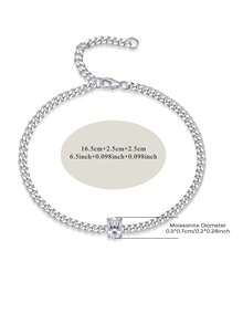 925纯银莫桑石钻石手链，女士款，低过敏性，高端品质，适合求婚、订婚、婚礼、情人节、周年纪念日、生日、派对、日常佩戴，时尚百搭。 - 手鍊 - 查看 3