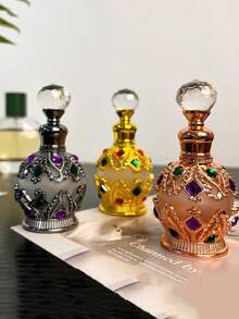 1pc New Dubai Arabian Egyptian Style 15ml Perfume Essential Oil Glass Refillable Bottle - Multicolor - View 1