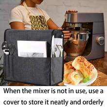 High-Grade Waterproof Dust Cover For Mixer With Storage Bag - Made Of Oxford Fabric And TPU, Suitable For Mixers, Size 13.78x8.27x14.17 Inches, Does Not Come Into Direct Contact With Food. - Grey - View 3