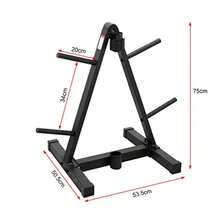 Barbell And Weight Plate Storage Rack 4 Barbell Holders  Barbell Compatible Heavy Duty Steel Construction For Home Gym Black