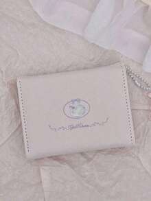 1pc Cute Rabbit & Bear Cartoon Coin Purse, Waterproof-Proof Multi-Card Slots Compact Luxury Short Wallet, Women Wallet, Coin Purse, Wallet, Wristlet, Small Wallet, Wallet, Card Holder, Coin Pouch - 彩色 - 查看 7