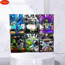 100 Túi Mylar khóa kéo kín mùi, có thể đóng mở lại, túi nhựa cầu vồng hologram laser, túi mini 1g bằng giấy bạc chống thấm nước có cửa sổ trong suốt, túi đựng quà tặng ngày lễ, túi đựng kẹo dẻo. - Nhiều màu - Xem 10