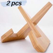 1件/2件装手工抛光复古木质食谱iPad/平板电脑支架，食谱展示架，农舍风格食谱书架，适用于厨房台面和橱柜，家居装饰，书籍收纳，工作台