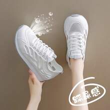 Zapatos de malla para mujeres 2025 verano nuevos suela suave transpirable antideslizante moda casual zapatillas ligeras versátiles - Caqui - Ver 1
