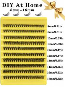 200 Pcs D Curl Individual False Eyelash Extensions,Thick, Fluffy & Voluminous, Cat Eye & Cluster Style, Segmented Design - Ideal For DIY Makeup, Beginner-Friendly & Reusable Lash Clusters,Eye Lash Clusters,Individual Eyelashes,Lashes,Fake Lashes