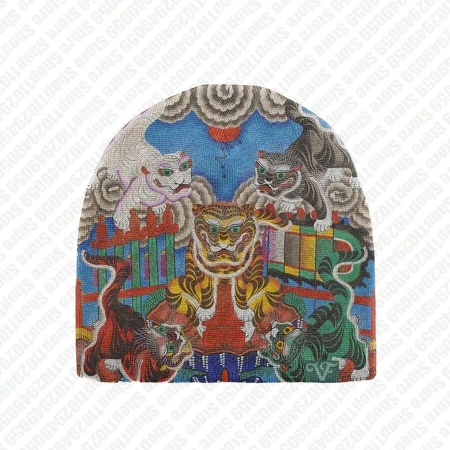 Goth 2000s Caps Men Winter Fashion Pullover Kpop Harajuku Vintage Warm Hip Hop Unisex Streetwear Y2k Women Hat Knitting Beanies - 白色 - 查看 1