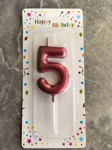 6cm High Red Numeral Birthday Candle, Suitable For Holiday Celebrations, Cake Baking Decor, Adult Ceremonies, Birthday Anniversaries And Other Festival Events - Red - View 19